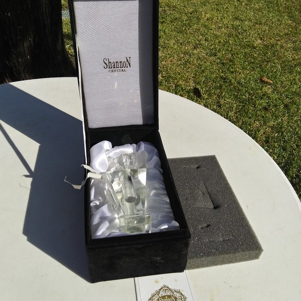 Crystal Rose Perfume Bottle Shannon Crystal by Godinger Hand Crafted